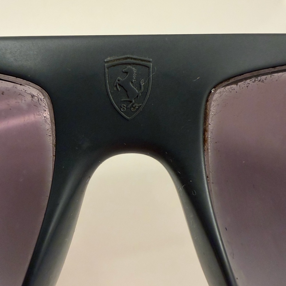 Ray-Ban x Ferrari Black Sunglasses Yellow Temple Tips Unisex - Picture 5 of 13